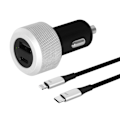 Miniatyrbillede 1 af 4: Just Mobile Highway Turbo med biloplader USB-C til Lightning-kabel