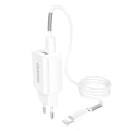 Pikkukuva 1 / 11: Dudao seinälaturi USB EU + Lightning kaapeli - valkoinen White