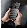 Miniatyrbild 4 av 7: Thunder Twill Texture Skal OnePlus 8 - Blå Blå