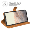 Pikkukuva 4 / 7: Folio Flip nahkainen lompakkokotelo Google Pixel 6 - ruskea Brown