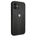 Miniatyrbild 4 av 8: BMW Läder Curve Perforate Skal iPhone 12 mini - Svart Svart