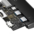 Miniatyrbild 10 av 11: Baseus Lite Series 6-Port HUB Adapter USB-C - Svart Svart