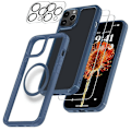 Miniatyrbild 1 av 9: [6in1] BOOM iPhone 14 Pro Skal - Kameralinsskydd - Härdat Glas - MagSafe Ring