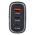 Miniatyrbild 2 av 4: Billaddare USB-C USB QC/2x USB-C - Svart Svart