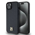 Miniatyrbild 1 av 8: DKNY iPhone 15/14 Plus Mobilskal Magsafe Läder Pattern Metal Logo Svart