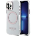 Miniatyrbild 1 av 8: Guess iPhone 12 Pro/12 Mobilskal Magsafe Metall Outline - Rosa