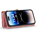 Miniatyrbild 5 av 9: CASEME iPhone 14 Pro Max Plånboksfodral Äkta Läder Detachable - Rosa