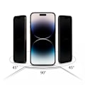 Miniatyrbild 4 av 5: Hofi iPhone 15 Härdat Glas Skärmskydd Anti Spy Privacy Svart