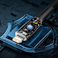 Miniatyrbild 7 av 11: Baseus USB-C till USB-A kabel 1M Glimmer Series - Svart Svart
