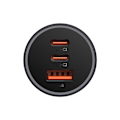 Miniatyrbild 3 av 11: Baseus Golden Contactor Pro USB-A Billaddare + 2x USB-C 65W - Svart Svart