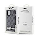 Miniatyrbild 8 av 8: DKNY iPhone 15/14/13 Mobilskal Läder Checkered Mono Pattern Svart