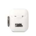Miniatyrbild 5 av 6: KARL LAGERFELD AirPods 1/2 Skal Silicone Karl Head 3D - Vit