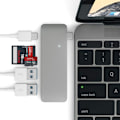 Miniatyrbild 1 av 5: Satechi USB-C Pass Through USB Hub – 3-i-1 hub - Grå grå