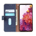 Miniatyrbillede 5 af 8: KHAZNEH Litchi ægte læder pungetui Google Pixel 6 - Blå Blue