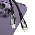 Miniatyrbild 4 av 6: Baseus USB-C till Lightning kabel 1m Glimmer 20W - Svart Svart