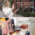 Miniatyrbild 7 av 9: CASEME iPhone 14 Pro Max Plånboksfodral Äkta Läder Detachable - Rosa