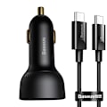 Miniatyrbild 1 av 6: Baseus Superme Billaddare USB Till USB-C 100W Typ-C Kabel 1m - Svart Svart