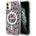 Miniatyrbild 1 av 8: Guess iPhone 11/XR Mobilskal Magsafe Flower - Rosa