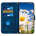 Miniatyrbild 4 av 11: iPhone 15 Pro Plånboksfodral Flower Pattern - Mörkblå