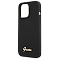 Miniatyrbild 6 av 8: Guess iPhone 13 Pro Max Skal Magsafe Silicone Script Guld Logo - Svart Svart