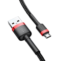 Miniatyrbild 4 av 5: Baseus Cafule microUSB kabel QC 3.0 2.4A 1M Svart-Röd Svart