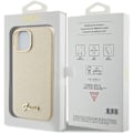 Miniatyrbild 8 av 8: Guess iPhone 15 Mobilskal Glitter Glossy Script - Guld