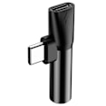 Miniatyrbild 4 av 5: Baseus Converter L41 Adapter USB-C - USB-C 3,5 mm Svart Svart