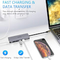 Miniatyrbild 5 av 6: SiGN 7-i-1 USB-C-hub HDMI RJ45 USB-C, max 100W - Grå