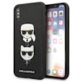 Miniatyrbild 1 av 6: Karl Lagerfeld iPhone XS Max Skal Saffiano Ikonik Karl & Choupette Head Svart
