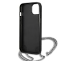 Miniatyrbild 7 av 8: Karl Lagerfeld iPhone 13 mini Halsbandskal Läder Textured and Chain - Svart Svart