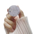 Miniatyrbillede 1 af 7: Rund Glitter Mobil Holder / Mobilgreb - Hvid White