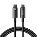 Miniatyrbild 1 av 8: Baseus USB-C till USB-C kabel 480Mb/s 240W 2m Tungsten Guld Svart