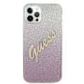 Miniatyrbild 3 av 8: Guess Skal iPhone 12 & 12 Pro Glitter Gradient Script - Rosa Rosa