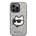 Miniatyrbild 3 av 8: Karl Lagerfeld iPhone 14 Pro Max Skal Glitter Choupette Patch - Silver