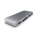 Miniatyrbild 3 av 5: Satechi USB-C Pass Through USB Hub – 3-i-1 hub - Grå grå
