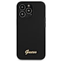 Miniatyrbild 4 av 8: Guess iPhone 13 Pro Max Skal Magsafe Silicone Script Guld Logo - Svart Svart