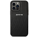Miniatyrbild 3 av 8: AMG iPhone 14 Pro Max Mobilskal Magsafe Läder Curved Lines Svart