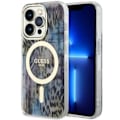 Miniatyrbild 1 av 8: Guess iPhone 14 Pro Mobilskal MagSafe Leopard - Blå