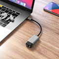 Miniatyrbild 2 av 3: Alogic USB-C Till Ethernet Adaptar 15cm RJ45 Gigabit Svart