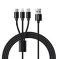 Pikkukuva 1 / 3: Veger USB till Type-C/Lightning-kabel (1,2 m) 3-i-1 - Svart Vit