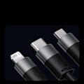 Miniatyrbild 5 av 6: Baseus 3in1 USB-A till USB-C, Lightning, microUSB kabel 1.2m Svart