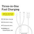 Miniatyrbild 5 av 5: Baseus 3in1 USB-A till USB-C, Lightning, microUSB kabel 0.5m