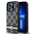 Miniatyrbild 1 av 8: DKNY iPhone 15 Pro Max Mobilskal Läder Checkered Mono Pattern Svart