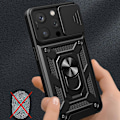 Miniatyrbild 5 av 7: iPhone 15 Pro Mobilskal Camshield Hybrid Armor - Blå