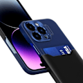 Miniatyrbild 4 av 7: iPhone 14 Skal Korthållare Läder Kickstand - Blå