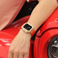 Miniatyrbild 7 av 8: Apple Watch 4/5/6/SE (44mm) Luxury Band Armor Stainless Steel - Svart/Gul Svart
