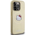 Miniatyrbild 4 av 8: Hello Kitty iPhone 13 Pro Max Mobilskal Magsafe Läder Kitty Head - Guld