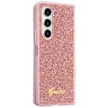 Miniatyrbild 5 av 7: Guess Galaxy Z Fold 5 Mobilskal Läder Triangle Strass - Rosa