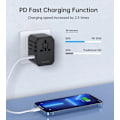 Miniatyrbild 10 av 11: Choetech Reseladdare 30W USB-C USB-A US EU UK Svart