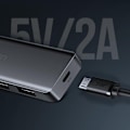 Miniatyrbild 8 av 11: Ugreen USB HUB - 4x USB 3.2 Gen 1 med Mikro-USB-Strömport - Grå
